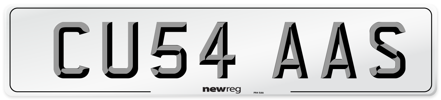 CU54 AAS Number Plate from New Reg